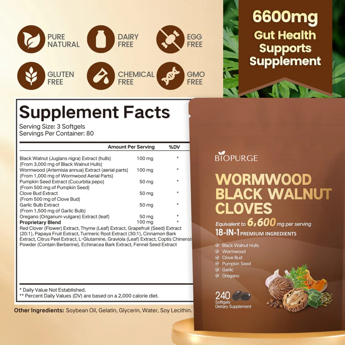 Wormwood Black Walnut Softgels