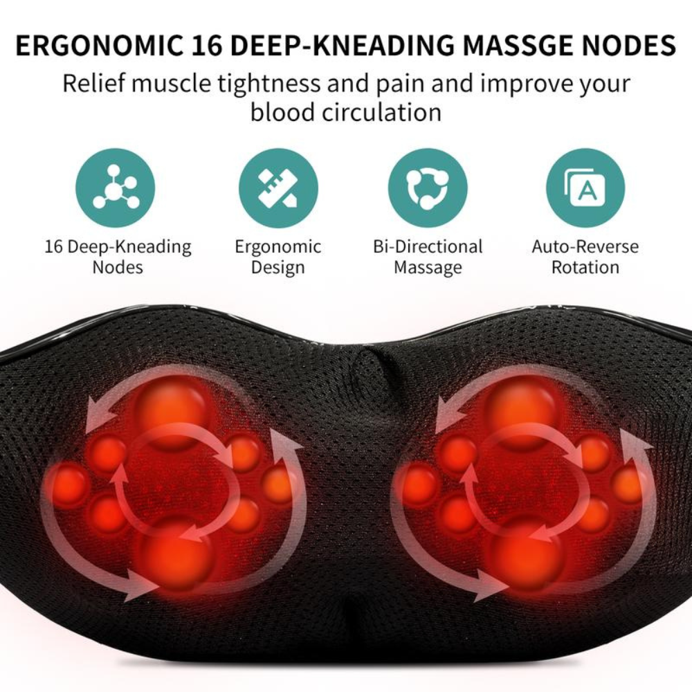 Neck, Back & Shoulder Massager with Heat Shiatsu