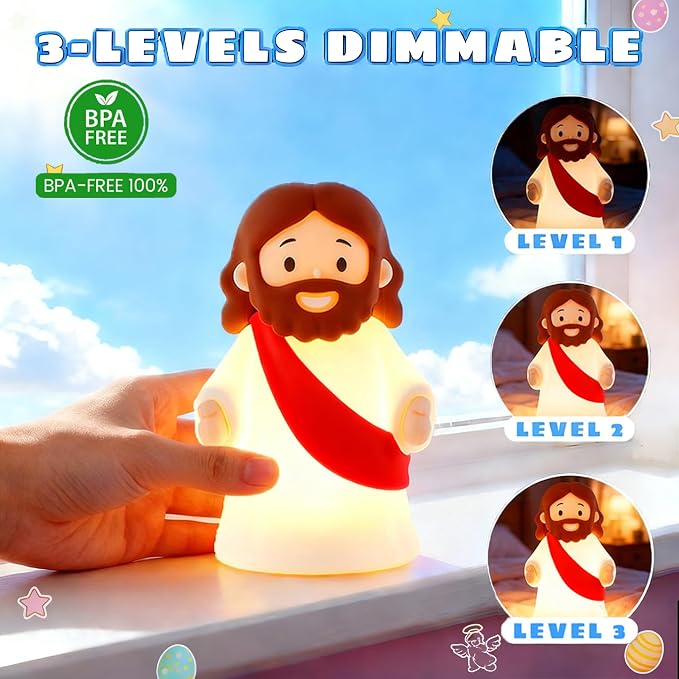 Jesus Night Light Rechargeable Bedside Night Light