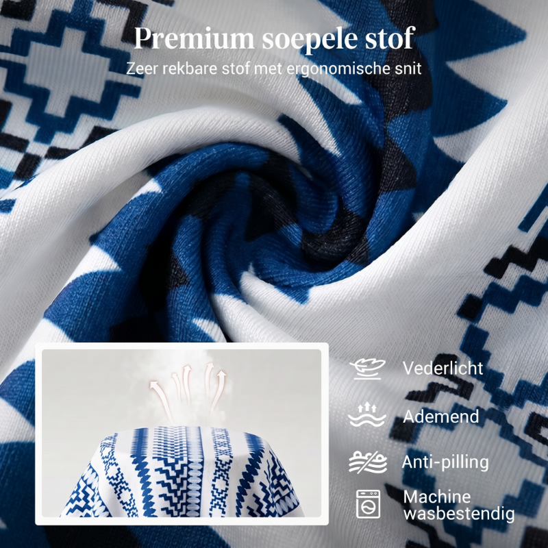 👗 50% OFF NOW! 💥 Geometric Jumpsuit with Halter Neckline & Side Slit – Unique print & elastic back – Versatile. perfect for summer parties or resort wear ✨