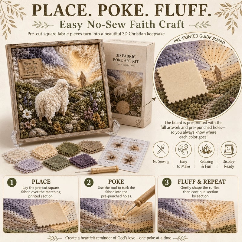 🏆Flash Sale⚡ 5K+ SOLD! - ✝️3D Christian Fabric Poke Art Kit