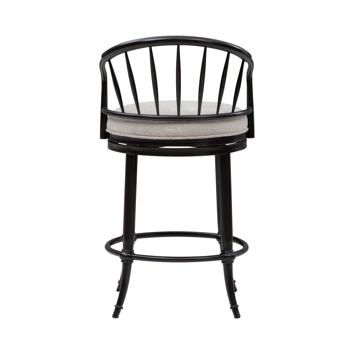Luther - Commercial Grade Steel Frame Fabric Upholstered Swivel Counter Height Barstool