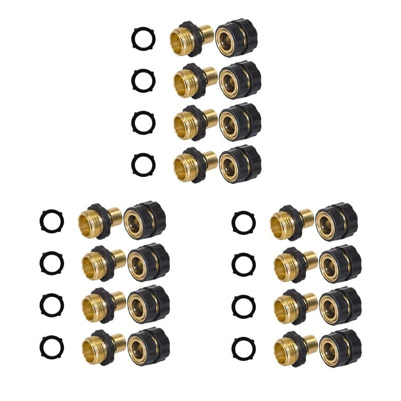 💧3/4 Inch Garden Hose Quick Connector 4 Sets/bag