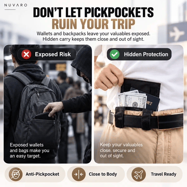 🔥LAST DAY SALE 49% OFF-3-in-1 Hidden Pocket. Slim Anti-Theft Travel Wallet Under Clothes