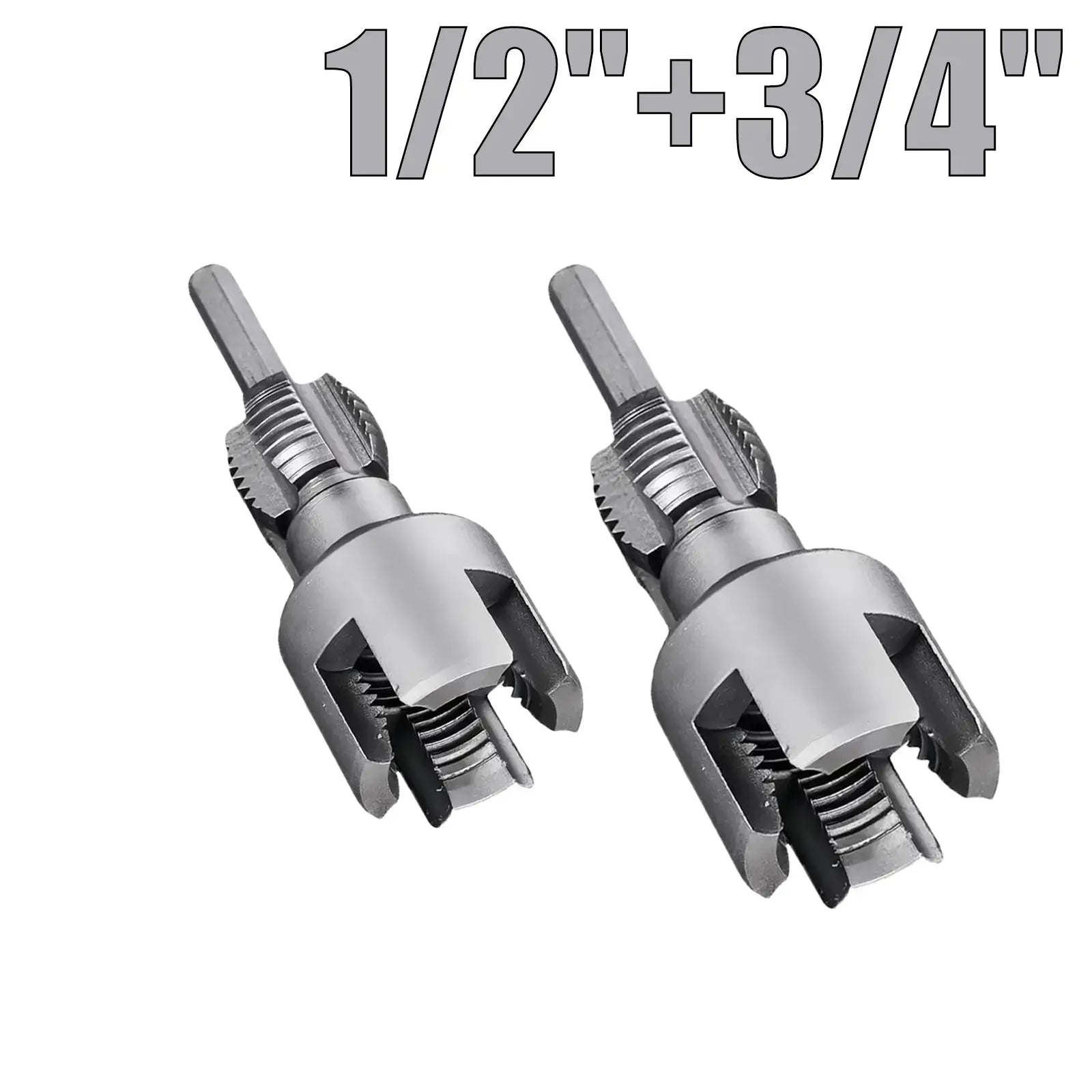🔧Drill-Powered Pipe Thread Cutting Bit — Internal & External Threading for 1/2" & 3/4" Plastic Pipes