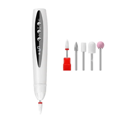 Professional Electric Nail Polisher – Smooths thick nails. 99-speed display. Multiple heads for shaping & buffing. Salon at home! 🌟💎