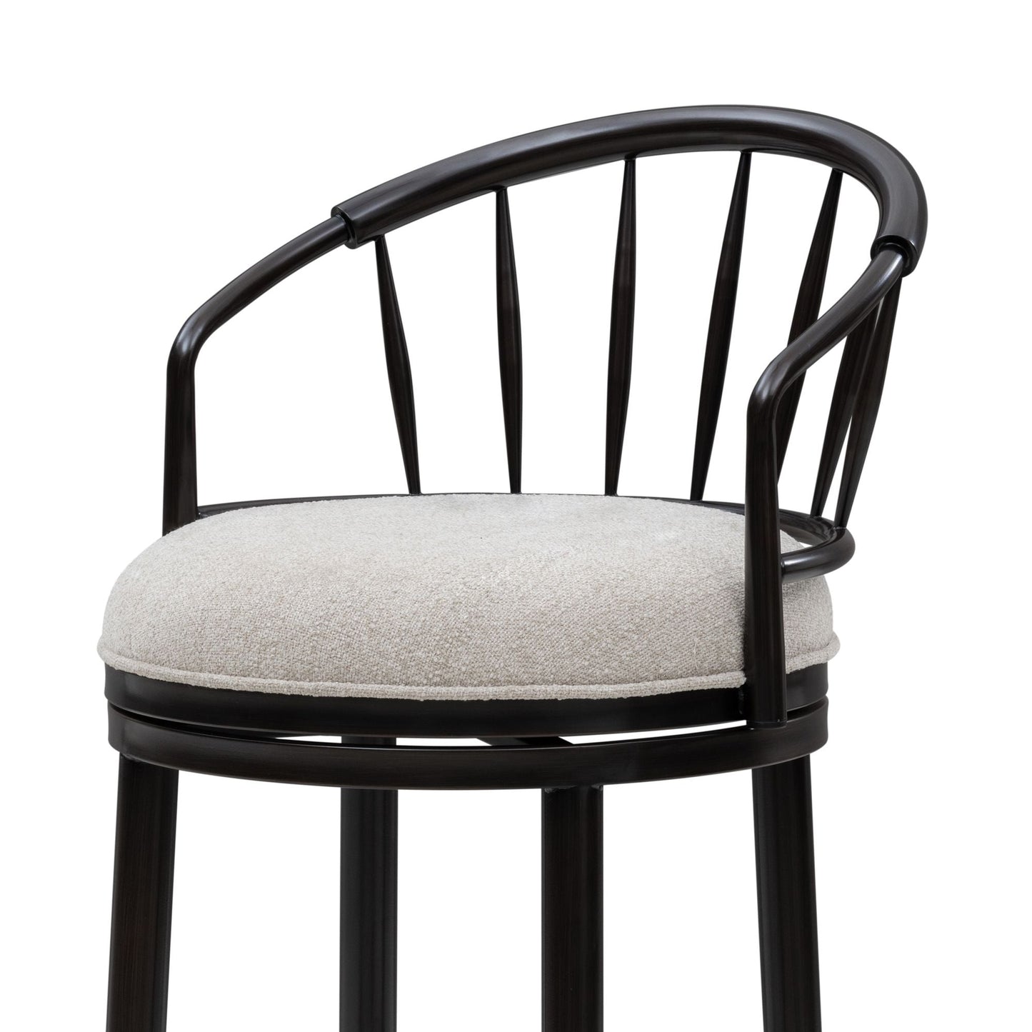 Luther - Commercial Grade Steel Frame Fabric Upholstered Swivel Counter Height Barstool