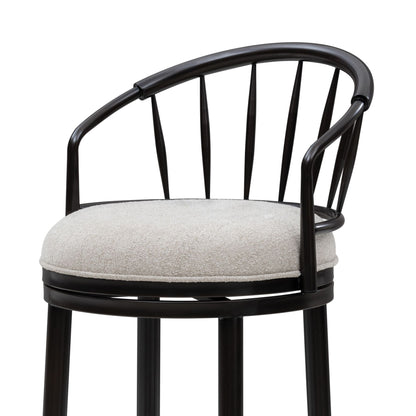 Luther - Commercial Grade Steel Frame Fabric Upholstered Swivel Counter Height Barstool