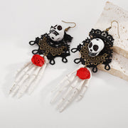 Halloween Lace Skeleton Hand Dangle Earrings