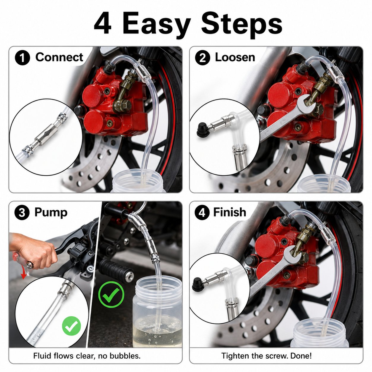 🛠️ One-Way Brake Bleeder Hose Kit -🚗Restore stronger braking performance — no repair shop