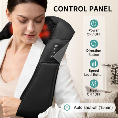 Neck, Back & Shoulder Massager with Heat Shiatsu