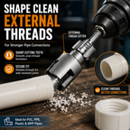🔧Drill-Powered Pipe Thread Cutting Bit — Internal & External Threading for 1/2" & 3/4" Plastic Pipes