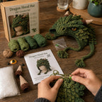 🐉✨ Fantasy Hood Hat DIY Crochet Kit | Premium Soft Yarn Materials with Step-by-Step Guide DIY Handmade Wearable Character Hood 🧶🎭