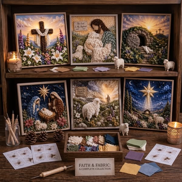 🏆Flash Sale⚡ 5K+ SOLD! - ✝️3D Christian Fabric Poke Art Kit