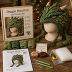 🐉✨ Fantasy Hood Hat DIY Crochet Kit | Premium Soft Yarn Materials with Step-by-Step Guide DIY Handmade Wearable Character Hood 🧶🎭