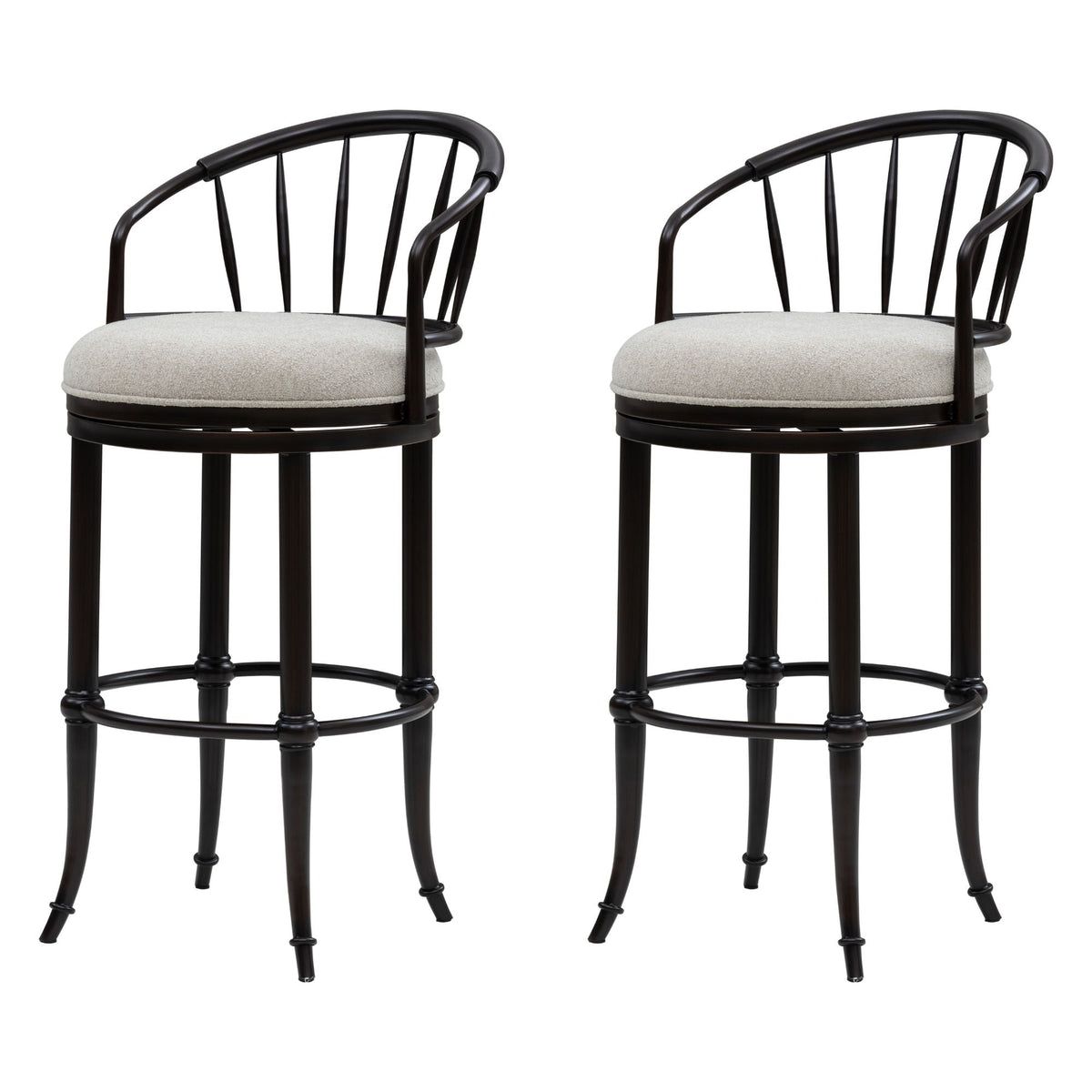 Luther - Commercial Grade Steel Frame Fabric Upholstered Swivel Bar Height Barstool