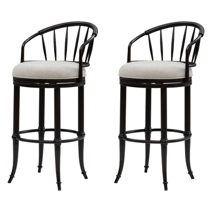Luther - Commercial Grade Steel Frame Fabric Upholstered Swivel Bar Height Barstool