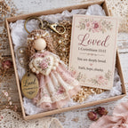 🪽 Faith Guardian Keychain Scripture Gift Set Collection | Layered Fabric Charm. Inspirational Scripture Card & Ready-to-Gift Box Included 💕