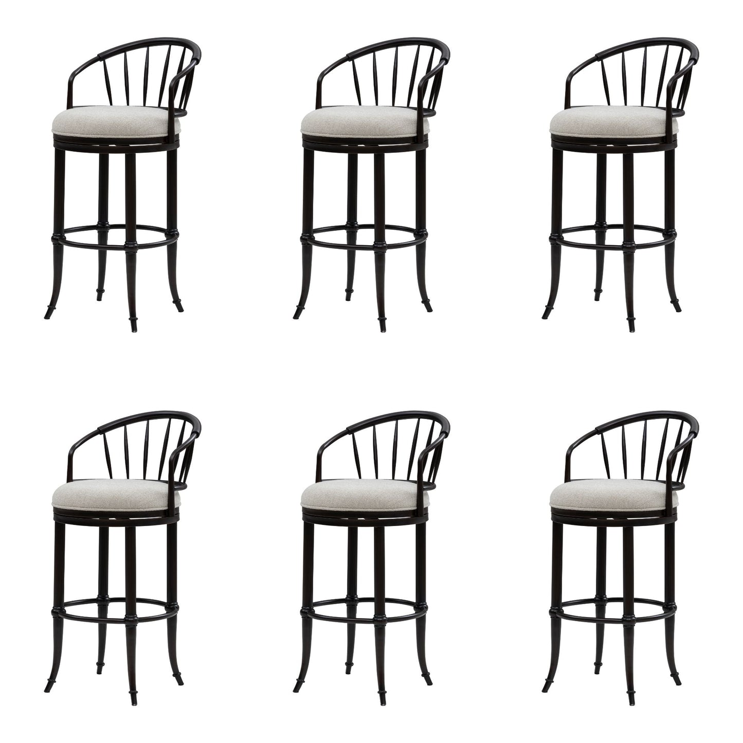 Luther - Commercial Grade Steel Frame Fabric Upholstered Swivel Bar Height Barstool