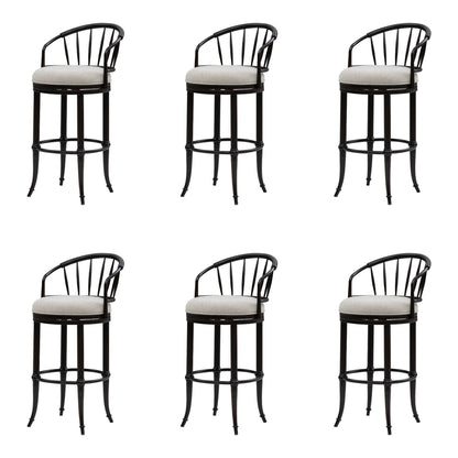 Luther - Commercial Grade Steel Frame Fabric Upholstered Swivel Bar Height Barstool