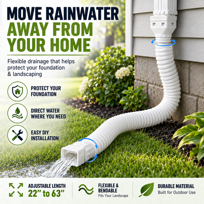 🏡 Flexible Rain Gutter Downspout Extension Kit  – Adjustable 22-63 Drain Pipe with Leaf Filter for Foundation Protection