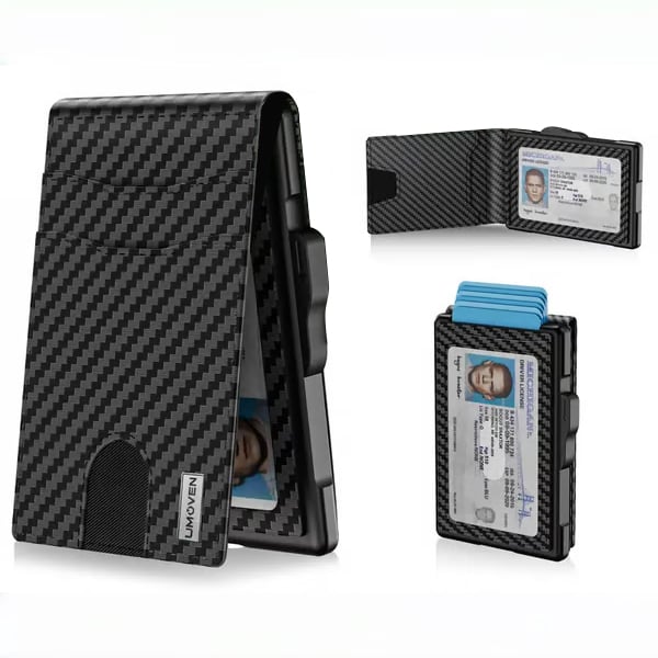 🔥LAST DAY SALE 49% OFF-🔥Minimalist Pop-Up Wallet for Men – RFID Blocking Aluminum Card Holder with ID Window & Leather Front Pocket