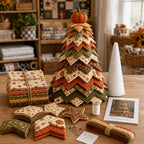 🔥LAST DAY 50% OFF - 🎄American Christmas Tree Quilt Kit – Easy Layered Fabric Holiday Décor for Quilting Lovers
