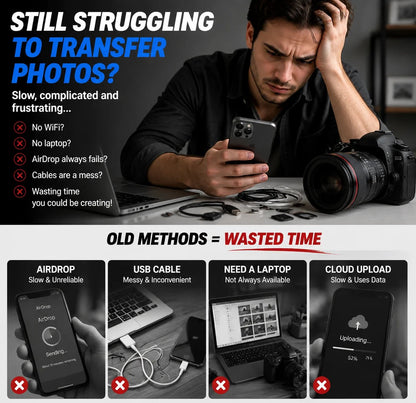 🔥HOT SALE 50% OFF🔌5-in-1 SD Card Reader for iPhone & USB-C – Fast Photo & Video Transfer Adapter