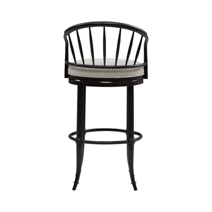 Luther - Commercial Grade Steel Frame Fabric Upholstered Swivel Bar Height Barstool