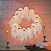 🎃👻💀 LED Ghost Wreath – Halloween Glowing Ghost Wreath