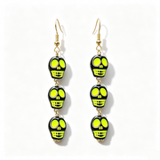 Colorful Skull Halloween Dangle Earrings
