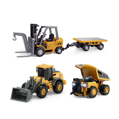 RC Construction Vehicle Toy Set with Excavator. Dump Truck. Forklift & Bulldozer