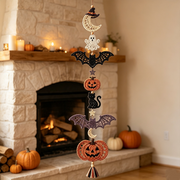 Witch Moon Bat Halloween Macrame Hanging