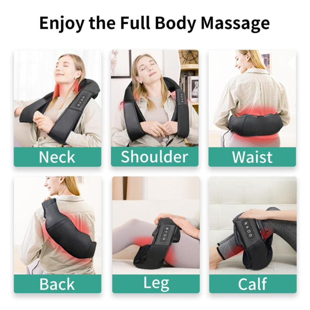 Neck, Back & Shoulder Massager with Heat Shiatsu