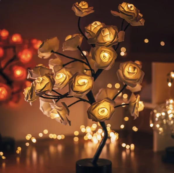 📢📢50% OFF！！⏰🌹Rose Flower Design Tree Night Light🌟