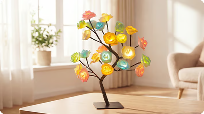 📢📢50% OFF！！⏰🌹Rose Flower Design Tree Night Light🌟