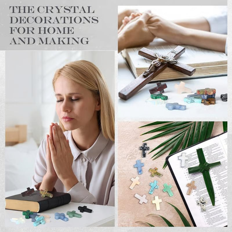 ✝️50 Piece Handmade Natural Crystal Crosses