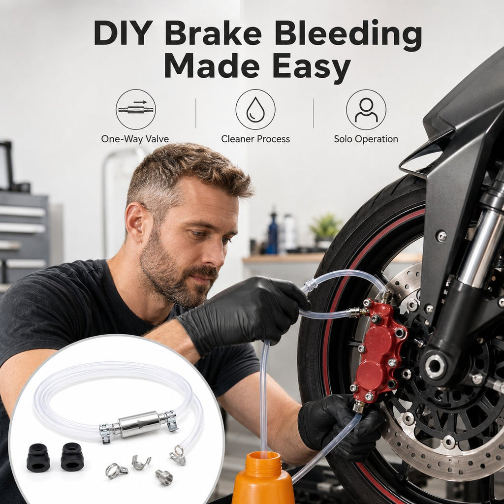 🛠️ One-Way Brake Bleeder Hose Kit -🚗Restore stronger braking performance — no repair shop