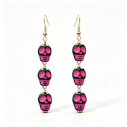 Colorful Skull Halloween Dangle Earrings