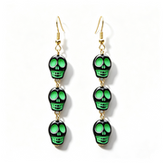 Colorful Skull Halloween Dangle Earrings