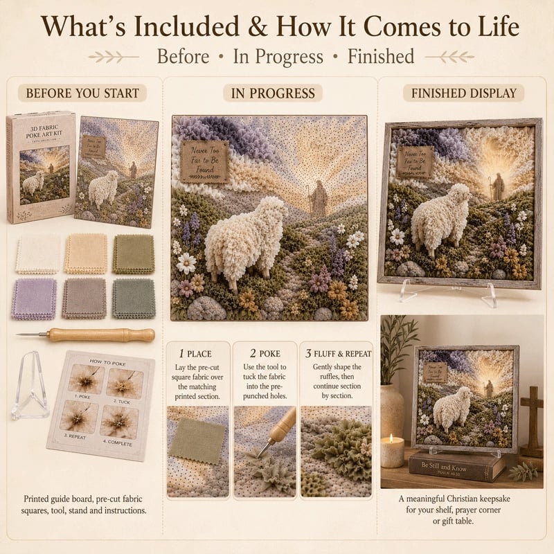 🏆Flash Sale⚡ 5K+ SOLD! - ✝️3D Christian Fabric Poke Art Kit