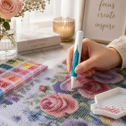 🔥 Last Day 50% OFF – 💎 Automatic Crystal Art Bead Dispenser Pen & Tray Set