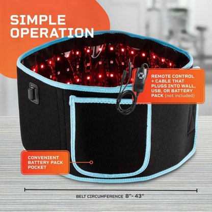 LED Belt with Adjustable Warmth and Vibration