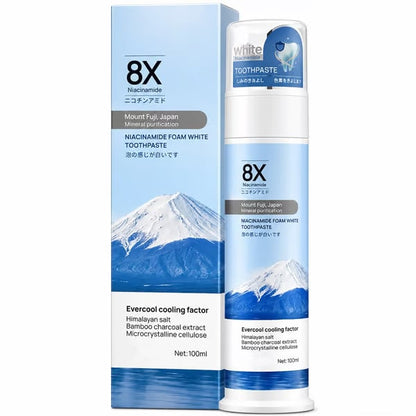 Dr.ville 8X Niacinamide Foaming Whitening Toothpaste 8X - Fresh Breath Stain Removal Gentle Teeth Cleaning 100ml-D