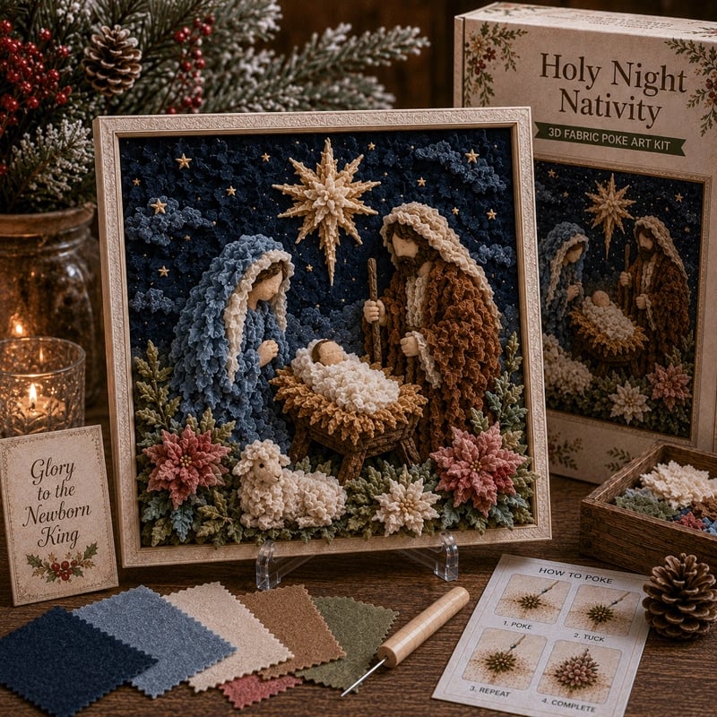 🏆Flash Sale⚡ 5K+ SOLD! - ✝️3D Christian Fabric Poke Art Kit