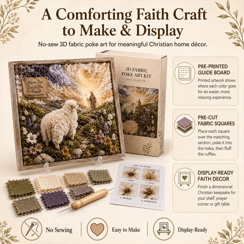🏆Flash Sale⚡ 5K+ SOLD! - ✝️3D Christian Fabric Poke Art Kit