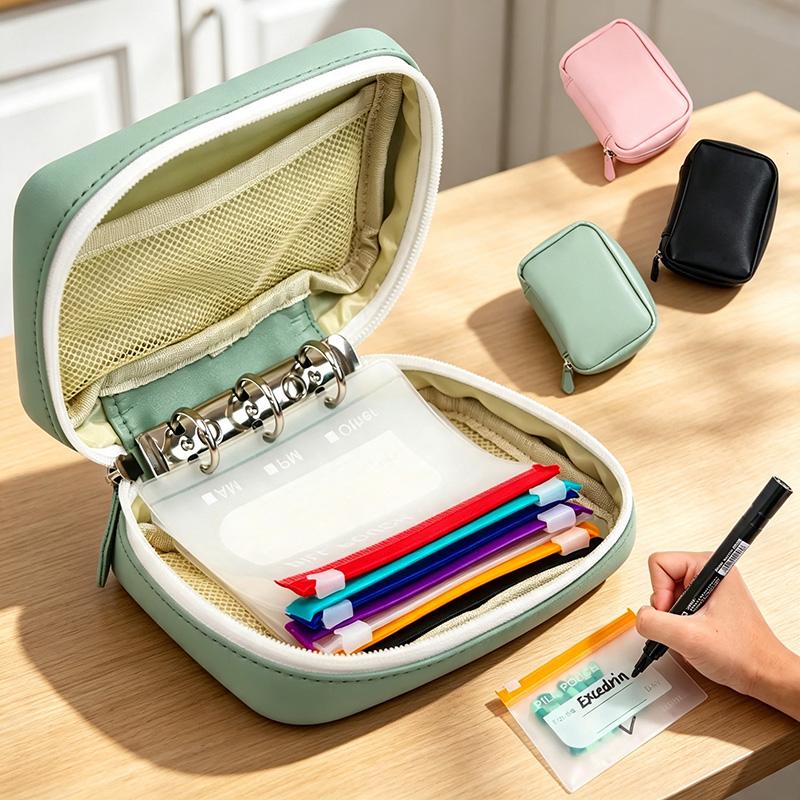 🔥LAST DAY SALE 49% OFF-✨2‑Week Pill Organizer Binder Case | 14 Reusable Color‑Coded Pill Pouch💊 Travel Waterproof Medication Storage Bag for Vitamins Supplements