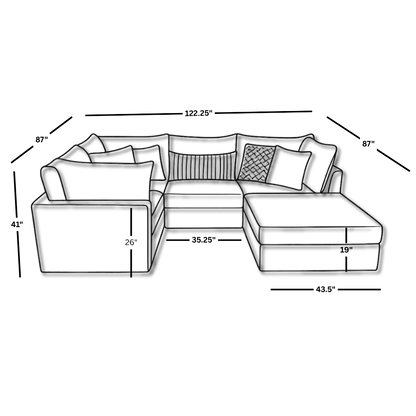 Mckenzie Bumper Modular + Ottoman