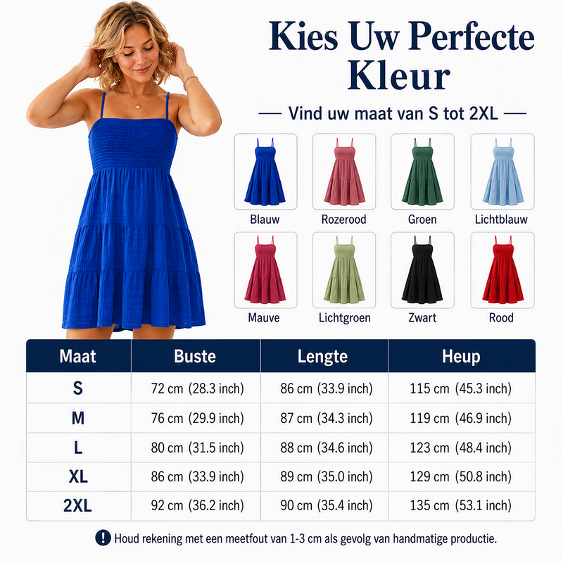 👗 Dames Mouwloze Gerimpelde Mini-jurk | 40% KORTING ⏰ Zomerdeal!