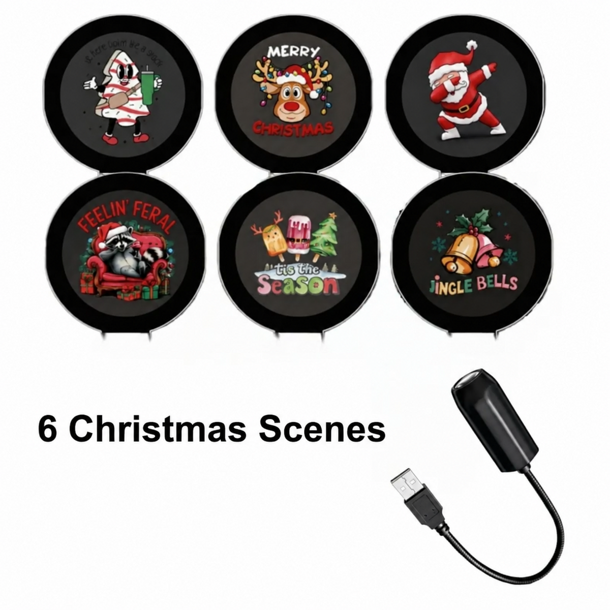 🔥Last Day 49% OFF-Plug-&-Play HD Christmas Projector – 6 or 10 Festive Scenes